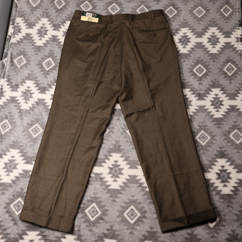 NWT Lauren Ralph Lauren 38x30 Brown Wool Pleated Dress Pants NEILPRRX0401